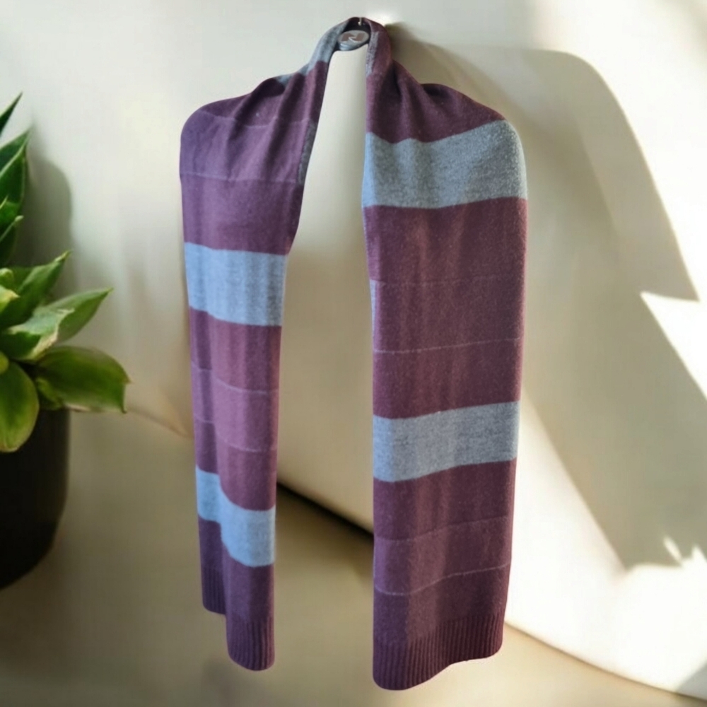 Banana Republic "Made of Italian Yarn" Men's Maroon & Gray Wool Blend Scarf